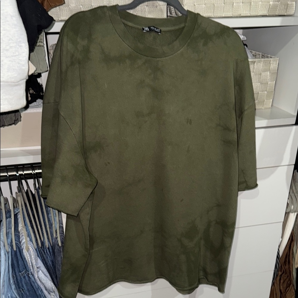 Zara Forest Green Relaxed Fit Top